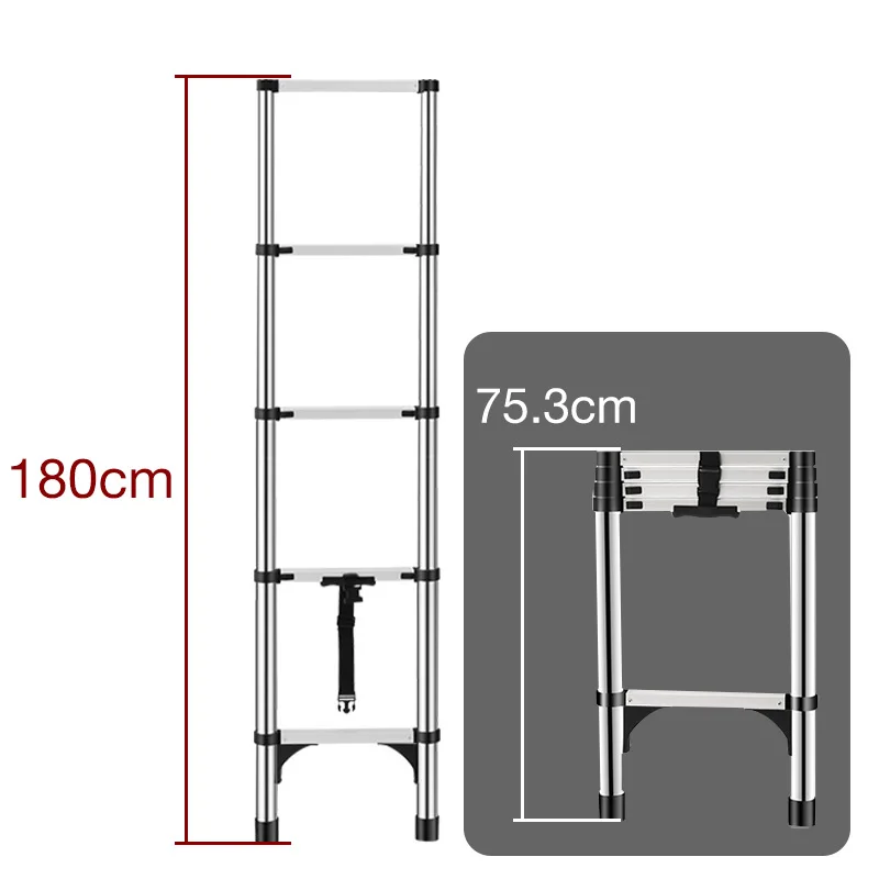 Ladder Folding Aluminum Telescopic Ladder For Home Climbing Stool Herringbone Stairs Engineering Extension Step Ladders