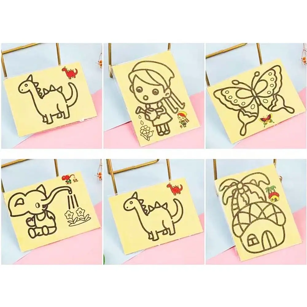 Brush Art Painting Sand Painting Set Graffiti Paper Children's Coloring Books Sand Art Handicrafts Picture Drawing Coloring Toys