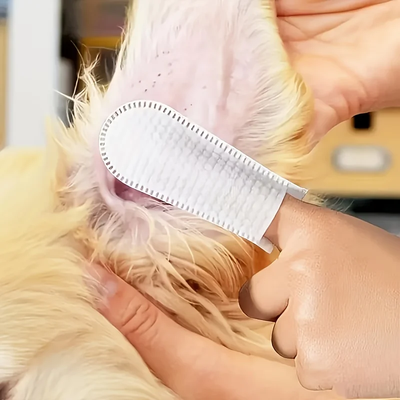 99 Stück Einweg-Fingerwischtücher für Hunde und Katzen, Zahnreinigung, Zahnsteinentfernung, Ohrenpflege & Frischer Atem Tierpflegetücher – Detail 10
