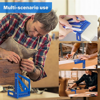 3D Multi Angle Measuring Ruler Carpenter Square Aluminum Alloy Woodworking Ruler Miter Triangle Ruler-AT64