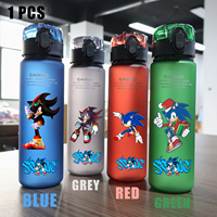 560ML Sonic The Hedgehog Water Bottle Drinking Children Portable Water Bottle Plastic Large Capacity Knuckles Shadow Kid Gift