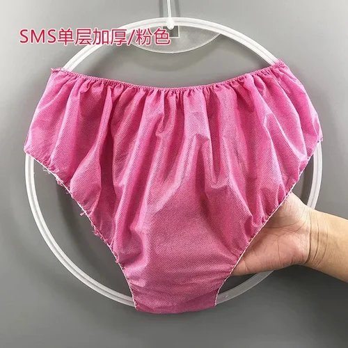Imagen 2 del producto Bragas desechables transpirables de tela no tejida para mujeres y hombres, viajes de negocios, Spa, calzoncillos sin lavado, ropa interior para menstruación
