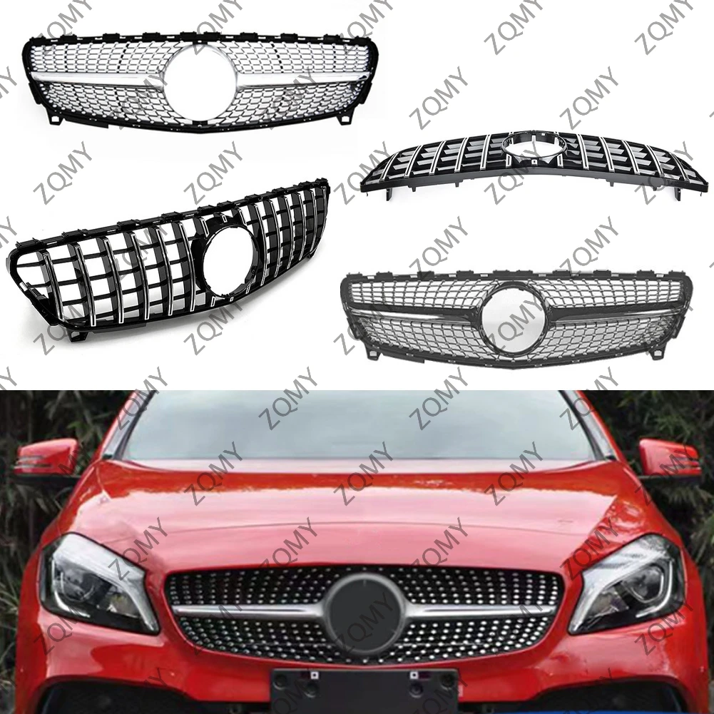 

For Mercedes Benz A Class W176 2016-2018 A180 A200 A220 A250 A260 A45 Car Front Bumper Grille Centre Panel Styling Upper Grill