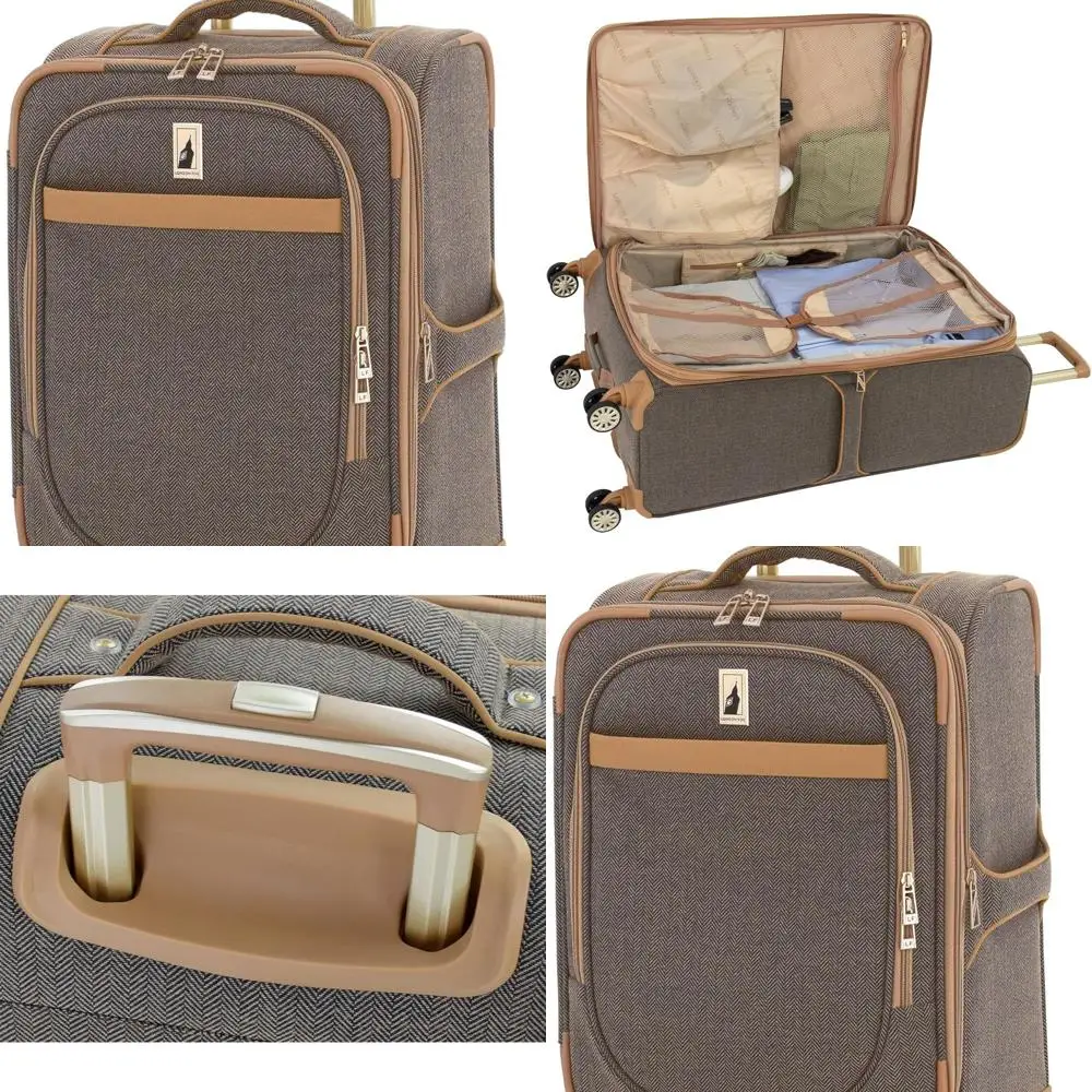 

Expandable 20 Navy Herringbone Kensington Spinner Carry-On by London Fog