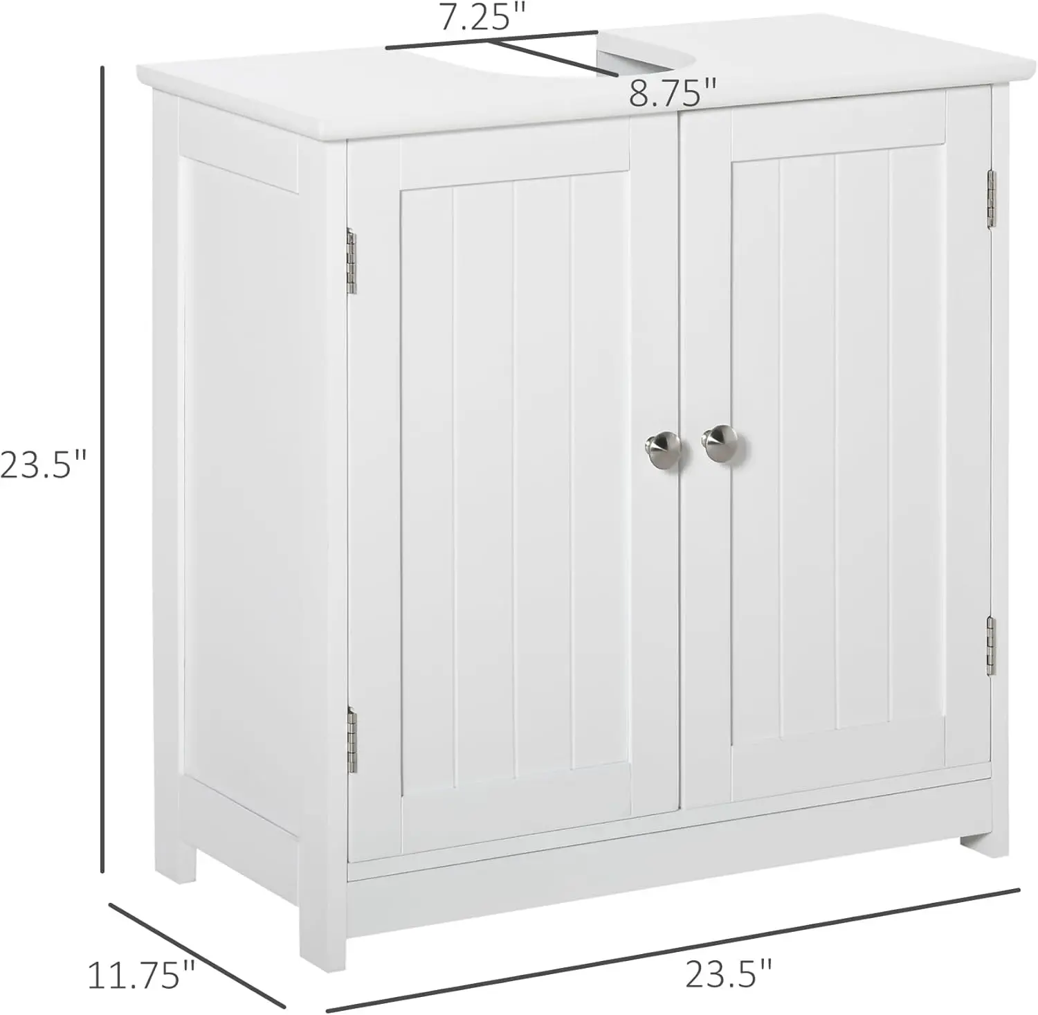 Pedestal Sink Storage Cabinet,Vanity Base Cabinet,Under Sink Bathroom Cabinet with U-Shape Cut-Out and Adjustable Internal Shelf