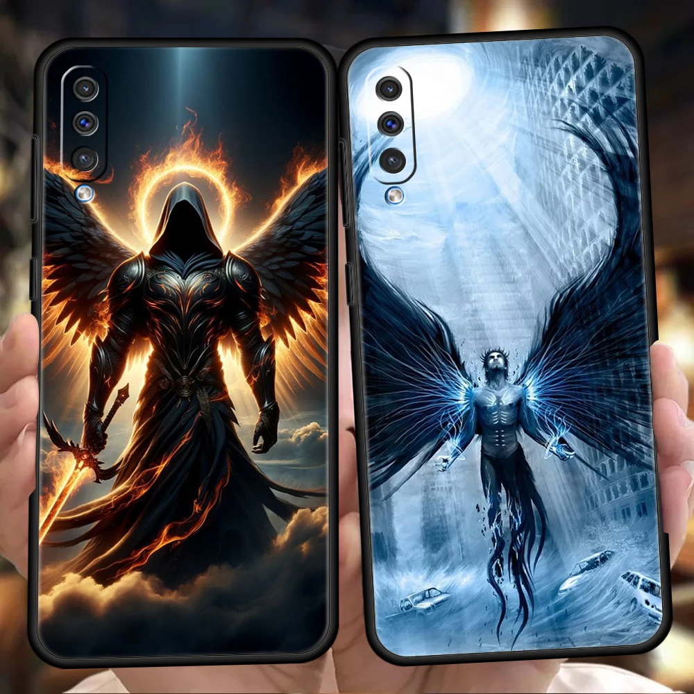 Clmj Beautiful Angel Phone Case for Samsung Galaxy A24 A13 A53 A73 A33 A22 A12 A02 A03 A05 A70 A50 A10 A20 5G Silicone Shell Bag