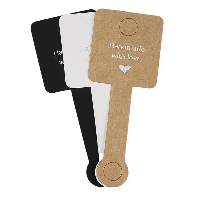 100Pcs Necklace Fold Over Paper Cardboard Self-Adherent Card For Bracelet Jewelry Hanging Price Tag Small Business Packaging