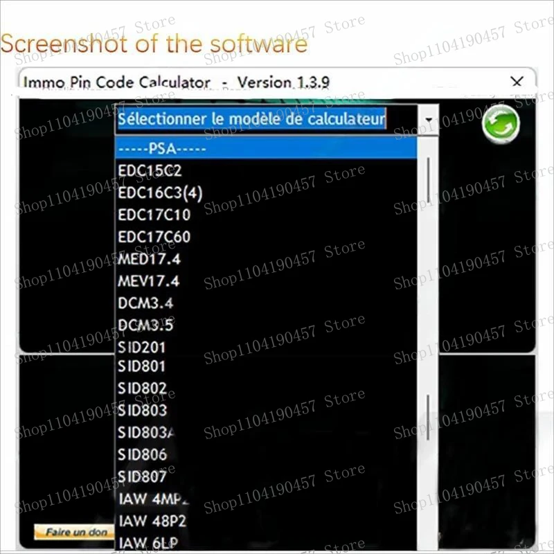 IMMO Pin Code Calculator V1.3.9 Repair equipment Diagnostic software Pin Code Calculator IMMO 1.3.9 obd2 scanner Code reader VCI