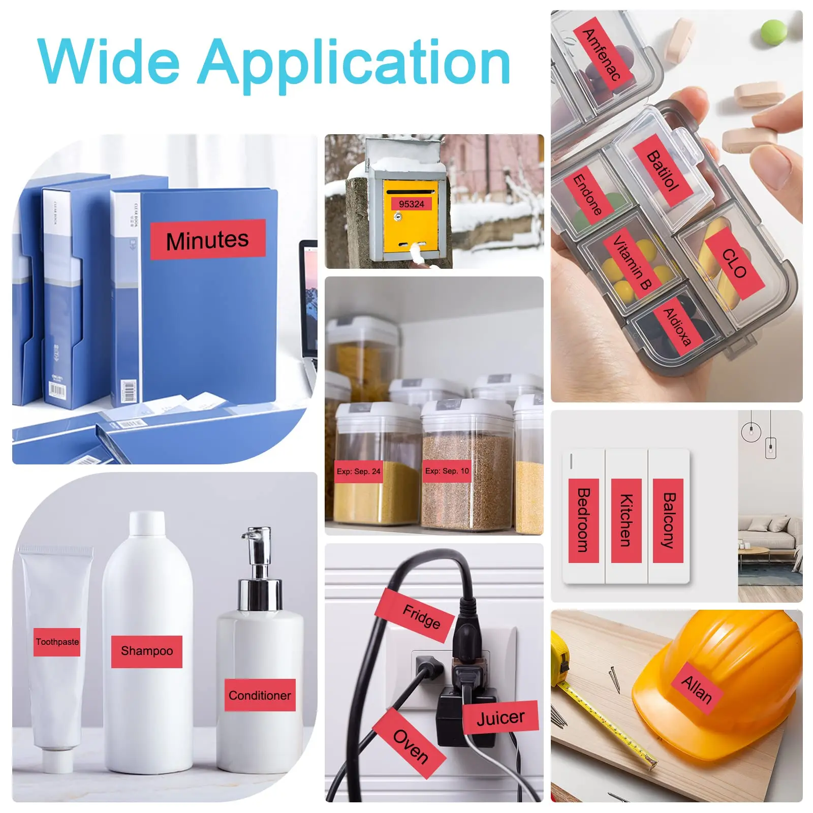 5 шт., ярлыки для LabelPoint 45017, 12 мм