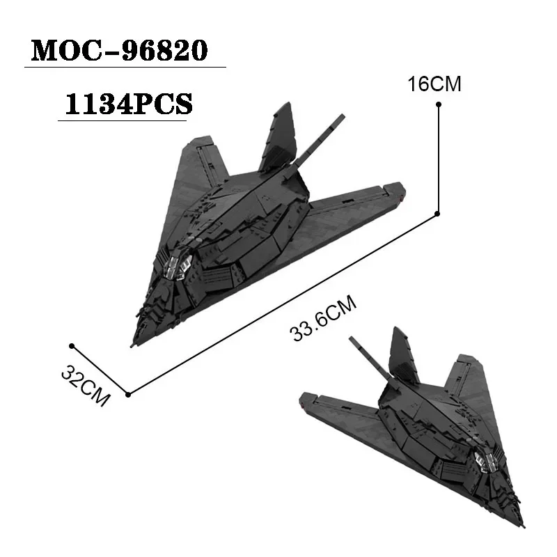 

New MOC-96820 Compatible with Invisible Combat Bomber Aircraft Model Toys 1134PCS Children's Puzzle Birthday Christmas Toy Gifts