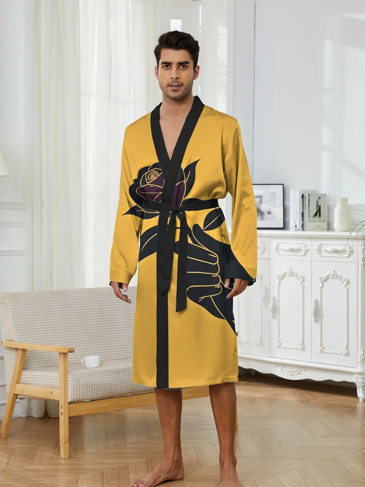 

1pcs Men's Robes 2026 Spring/Summer Graphic sleepwear dressing gown Breathable bath robe 3D Printed Bathrobe man Bathrobe