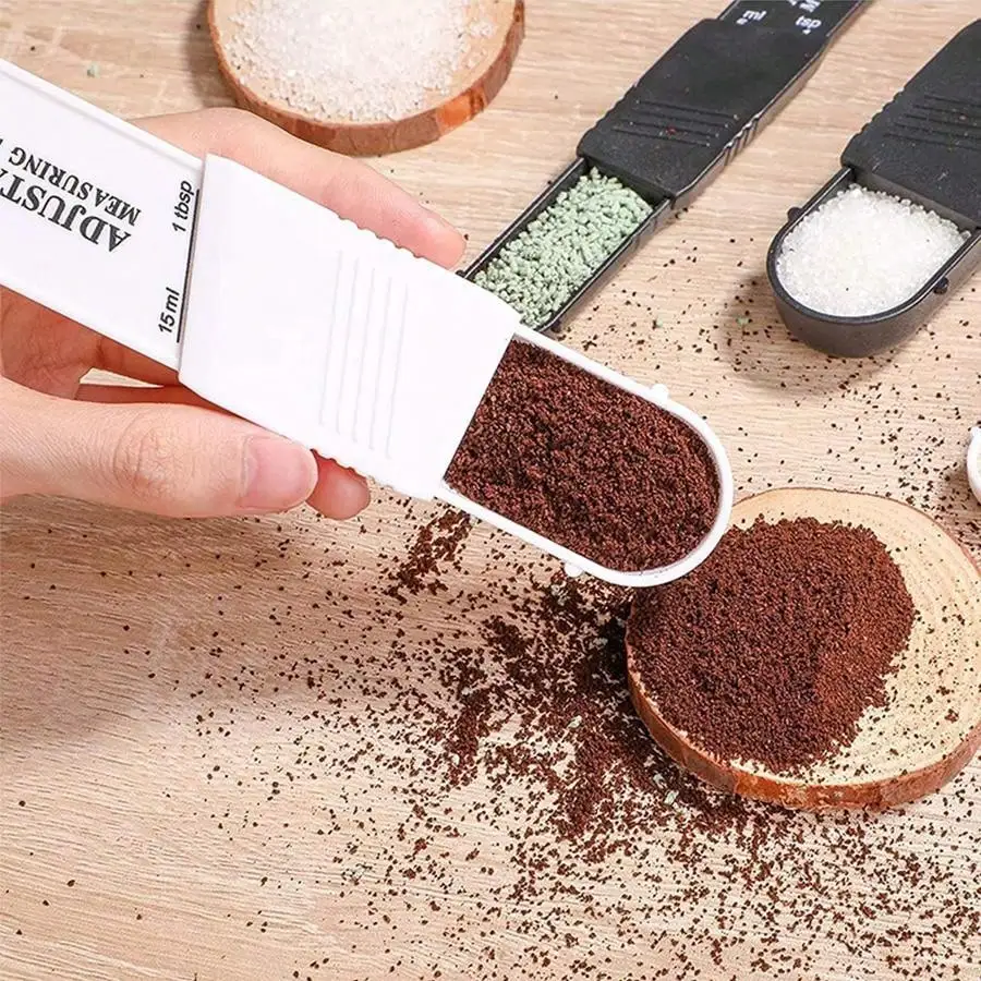 1PC Adjustable PP measuring spoon with graduated coffee and powdered sugar seasoning measuring spoon Kitchen baking accessories