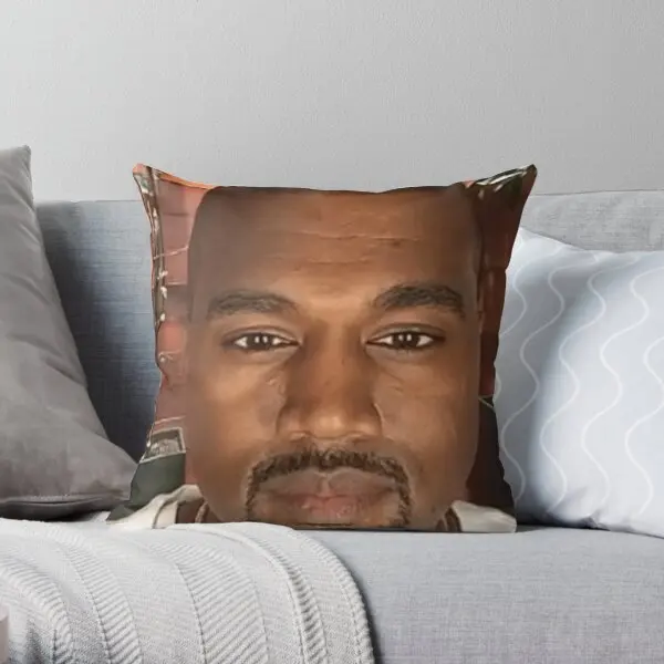 Kanye West Meme Face  Printing Throw Pillow Cover Square Throw Office Cushion Fashion Comfort Decor Pillows not include One Side