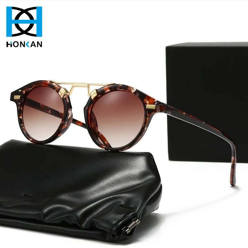 

Retro Round Sunglasses Women Fashion Small Oval Sun Glasses For Female Vintage Shades Driving Rivet Tortoiseshell Eyeglasses