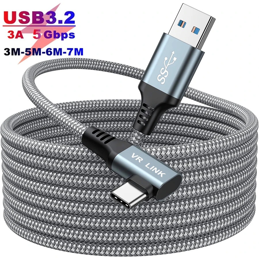 USB 5m 6m 7m VR Link Cable For Oculus Quest2 Cable USB Type A to USB C 60W Cable Compatible with Smartphone Oculus VR Accessorie