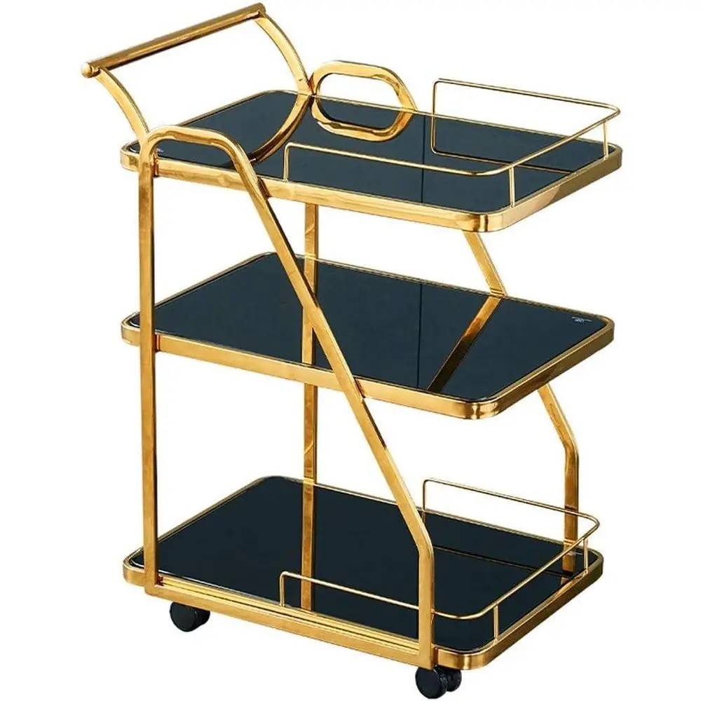 

3-х уровневая кухонная тележка из нержавеющей стали с универсальной полкой, идеально подходит для общественного питания в ресторане и общественного питания