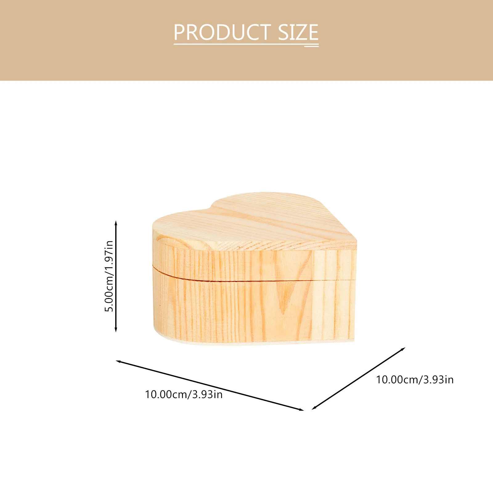 

2Pcs Wood Heart Jewelry Box Delicate Trinket Storage Container for Necklace Bracelet Earring Keepsake Gift Wooden Heart Box