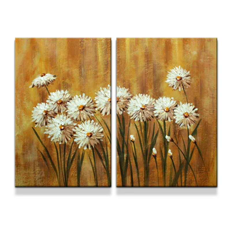 

Arthyx 2 Piece Handmade White Of Orchids Flowers Oil Paintings on Canvas,Modern Wall Art,Picture For Living Room,Home Decoration