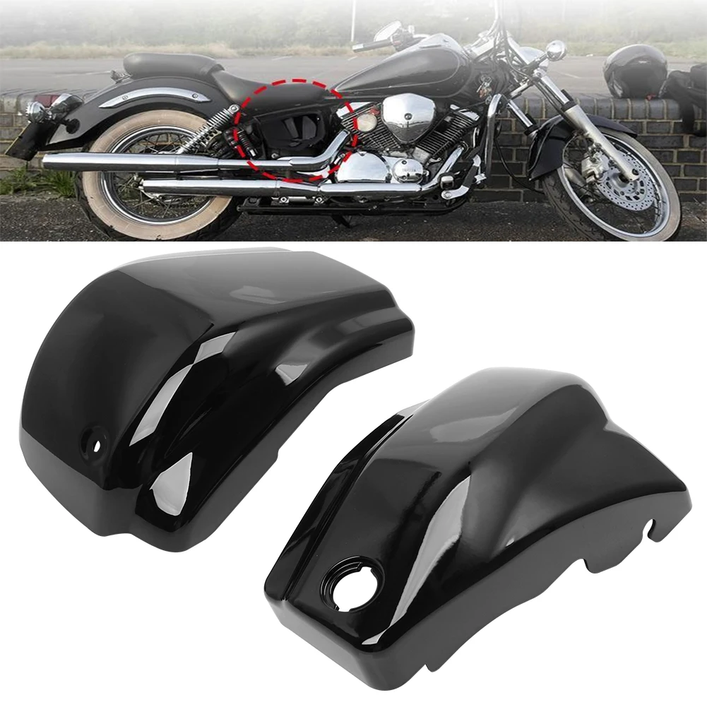 Vivid Black Motorcycle ABS Battery Side Covers Fairing For Yamaha Dragstar Vstar XVS1100 Classic Custom 1999-2011