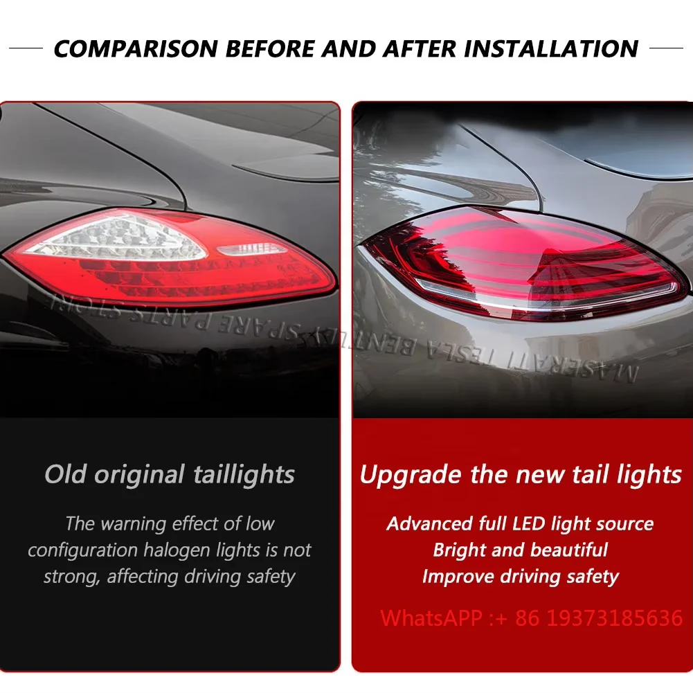 Hochwertige LED-Rücklichter für Porsche Panamera 9701. Upgrade 970.2 Plug and Play 2011–2013 Upgrade 2016 Panamera-Rücklichter