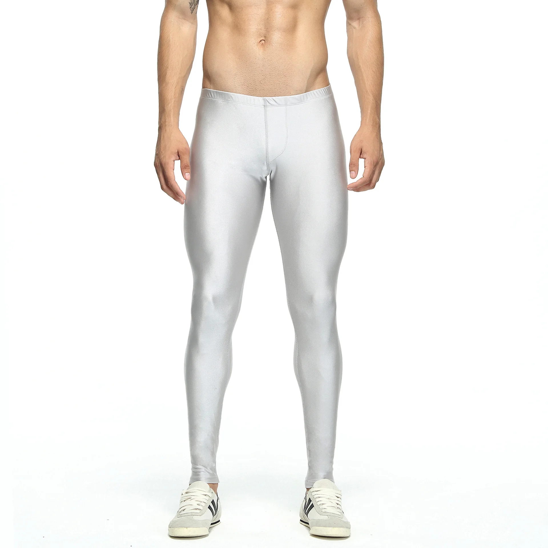 Solid Mens Leggings Running Tights Men Compression Pants Sexy Fitness Gym Basketball Tights