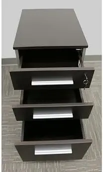 Nbf Signature Series At Work Mobile File Storage Pedestal - 16.5W X 20.5D Espresso Laminate With Brushed Nickel Handles And