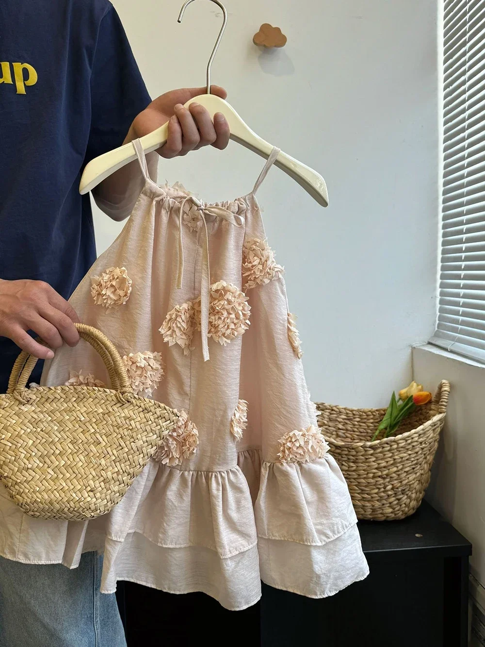MILANCEL 2025 Summer Kids Clothes 3D Flower Girls Dresses Camisole Children Dress For Girls