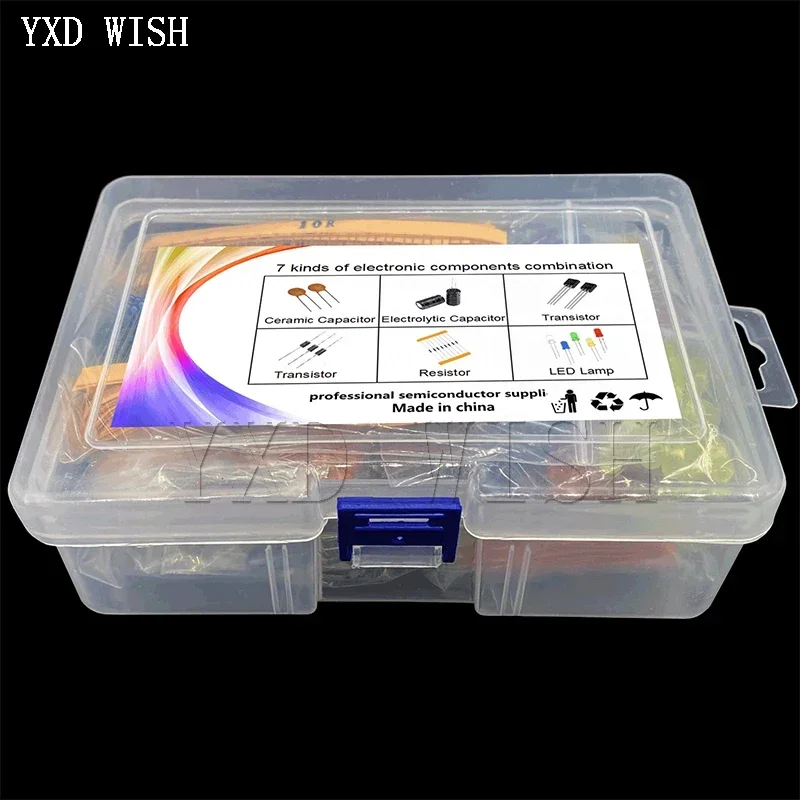 Metal Film Resistor Assortment Kit Led Diodes Electrolytic Capacitor Ceramic Set Transistor Pack Electronic Components Diy Kits