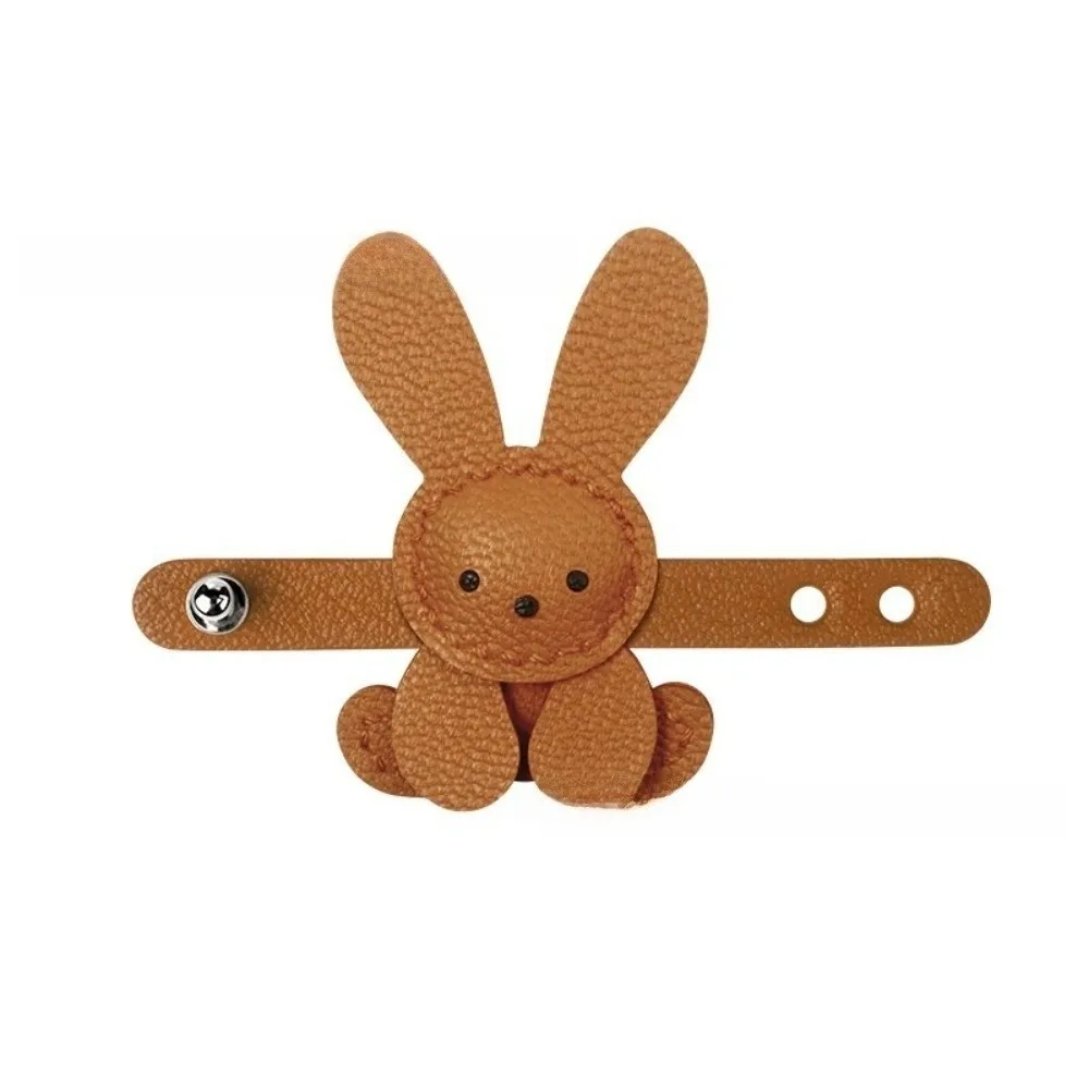 

Cute Cartoon Bunny Bag Charm Adjustable PU Leather Bag Pendant Solid Color DIY Bag Decoration