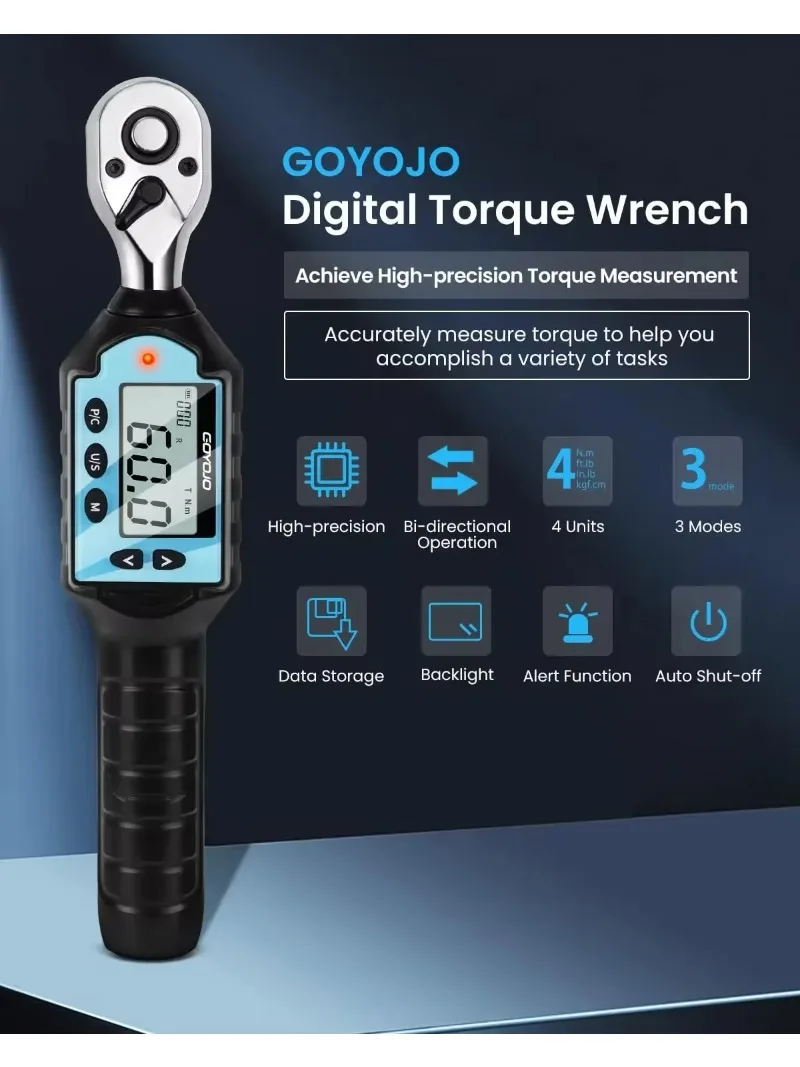 AliExpress GOYOJO MINI Digital Torque Wrench Torque Spanner Hand Tools 1/4" 3/8" 1/2" Bicycle Car Repair Tool Portable Wrench Bidirectional