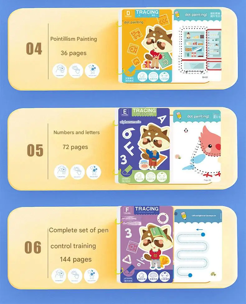 

Toddler Pen Control Training Workbook Baby Magical Tracing Practice Copybook Reusable Writing Drawing Educational Picture Books