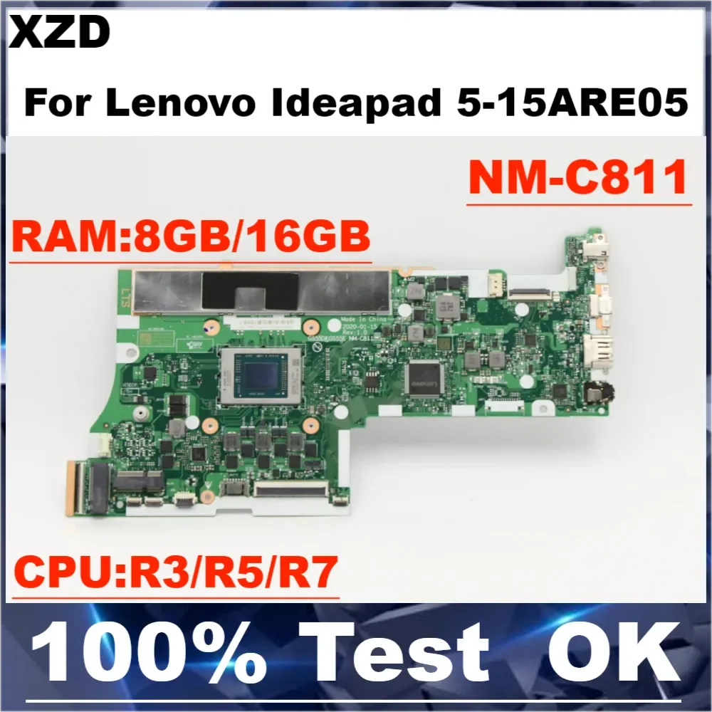 NEW GS55D GS55E NM-C811 Mainboard For Lenovo IdeaPad 5-15ARE05 Laptop Motherboard With R3 R5 R7 CPU 8GB/16GB-RAM 100% test ok