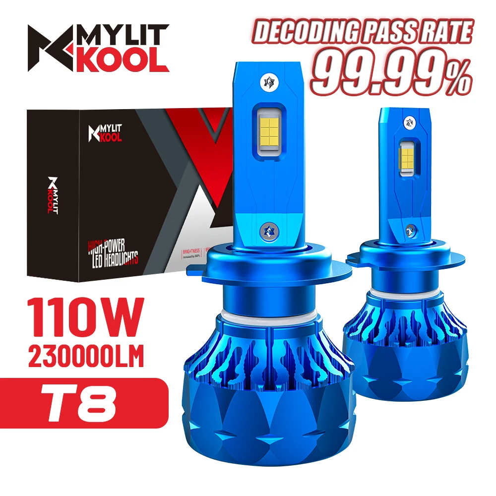 

MYLIT KOOL 230000lm 110 Вт Автомобильная светодиодная лампа для фар, H7 H4 H1 H11 9005 9006 9012 Фара 6000K 1:1 Canbus Light CSP Chip Авто лампа