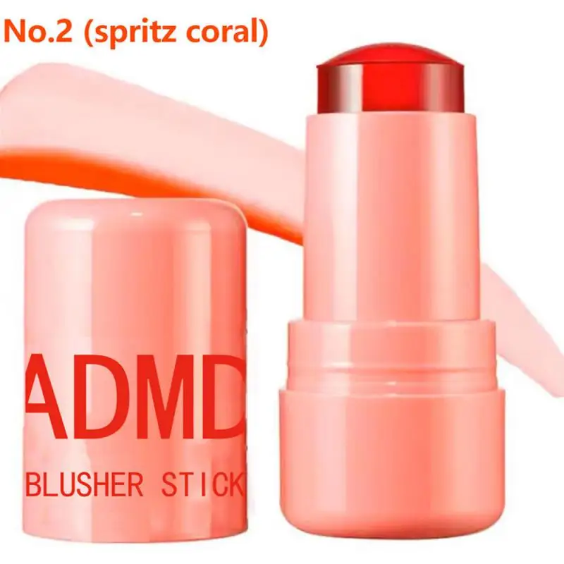 Milk Jelly Powder Blusher 3-in-1 Moisturized Blusher Stick Long Lasting Brighten Matte Facial Contour Rouge Makeup Lip Tint