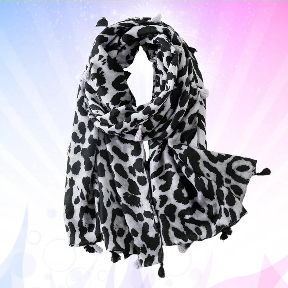 Shawl Long Scarf Women Leopard Accessories European and American Cotton Beige Miss