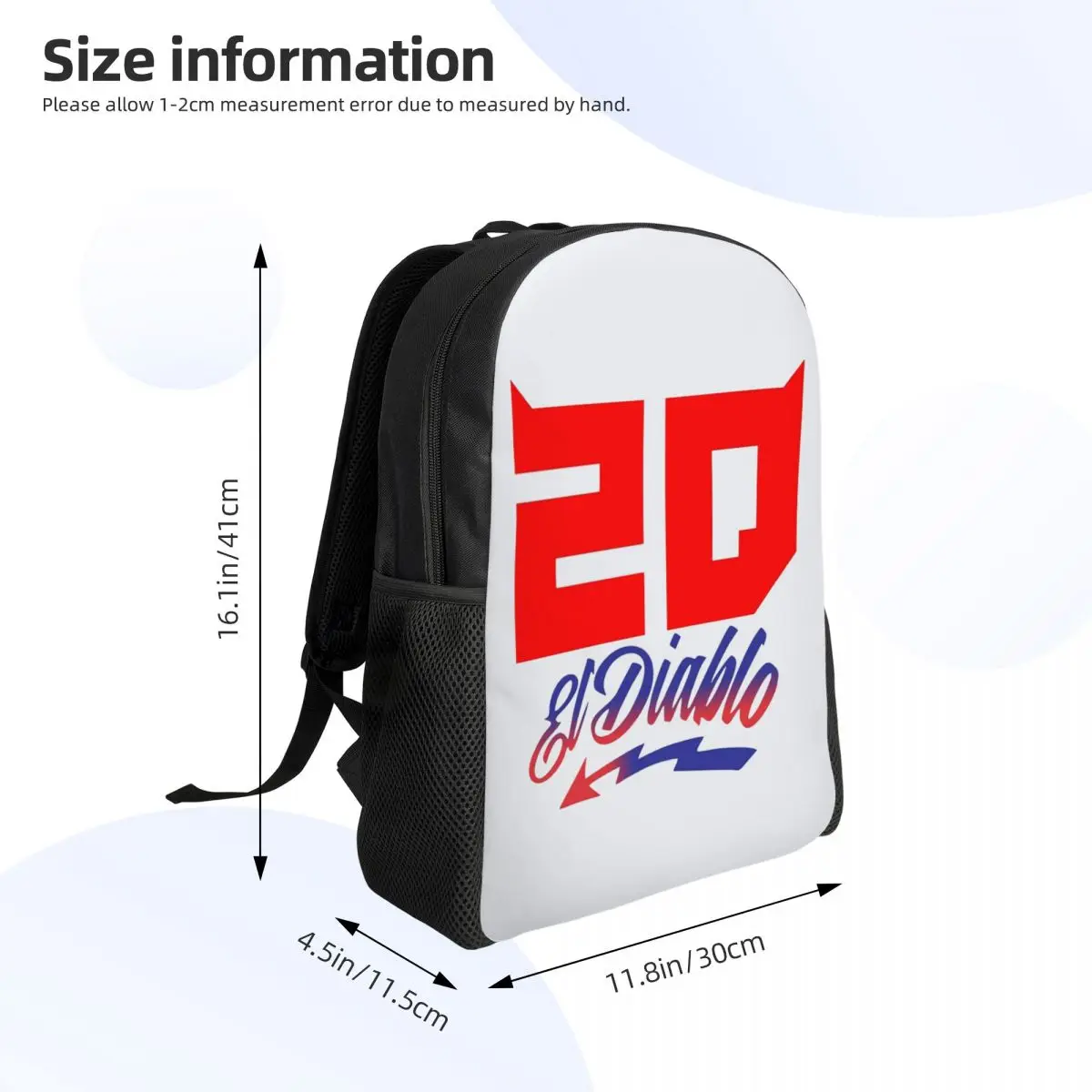 Fabio Quartararo 20 Backpack Daypack Large Capacity Children BookBag School Bag Shoulder Bags for Men Women