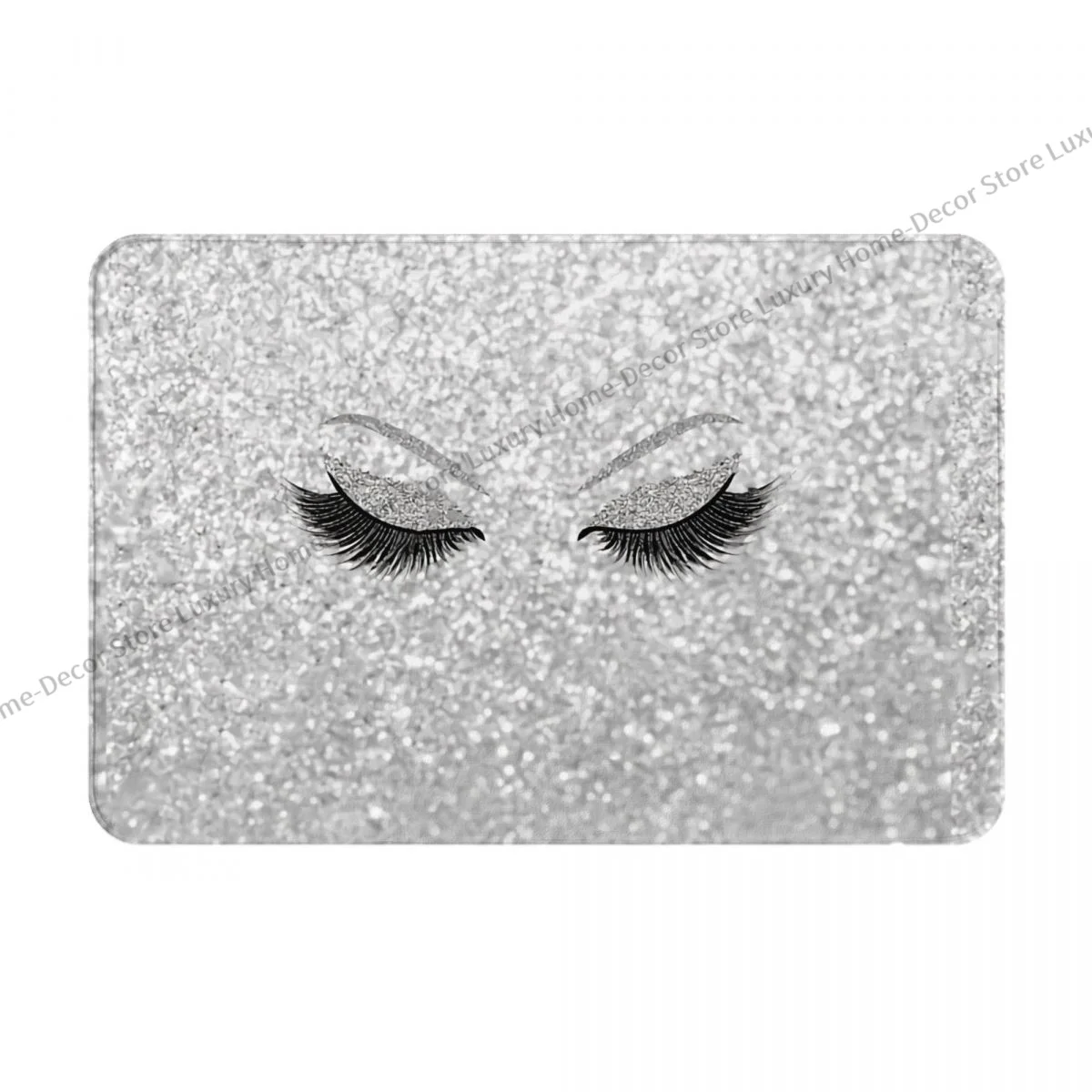 Eyelashes Eye Makeup Kitchen Non-Slip Carpet Glitter Eyelash Pattern Bedroom Mat Welcome Doormat Floor Decor Rug