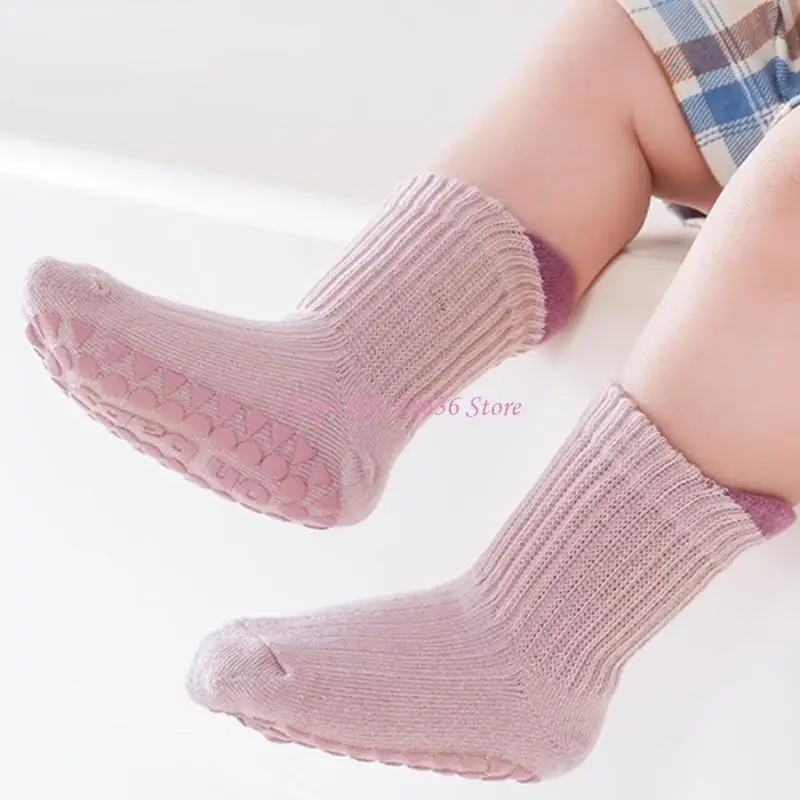 

R6FD Носки Grippy для малышей Носки с противоскользящей подошвой для девочек и мальчиков 0–6 лет