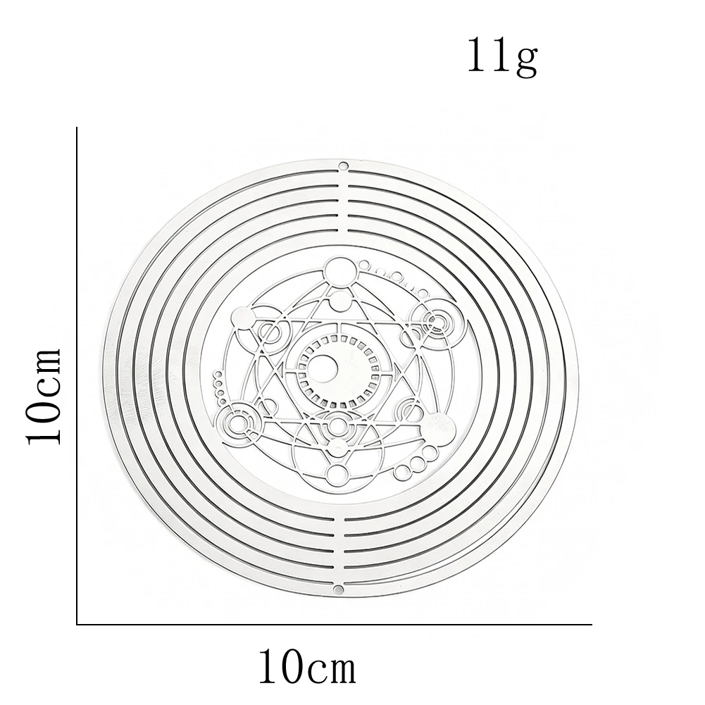 10cm Stainless Steel Hexagram Angel Plaque Astrological Geometric Pattern 3D Rotating Openwork Wind Chime Ornament Bird Repeller