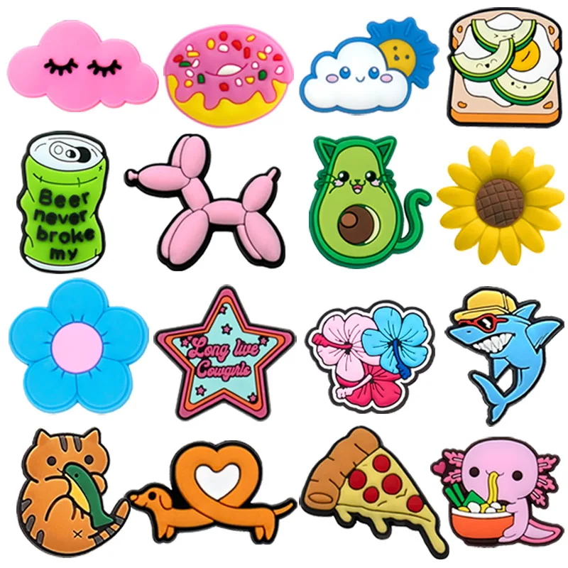 1pcs Colorful Shoe Charms Pizza Doughnuts Sandwich Shoe Decorations Accessories Food Pins for Men Women Kids Gift Clog Buckle