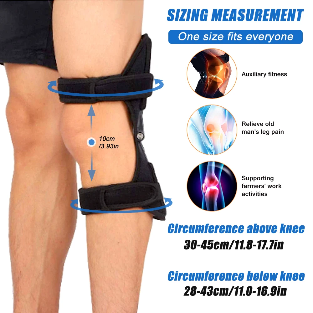 1Pair Joint Knee Brace support Knee Protector Rebound Power leg Knee Pads booster brace Joint support stabilizer Spring Force