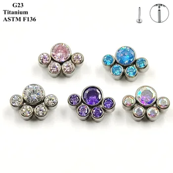 G23 Titanium Ear Stud Piercing Jewelry With Exquisite Zircon Earrings Simple Jewelry Gift Ear Bone Stud For Women