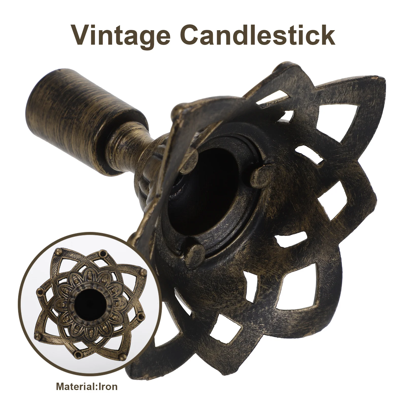 

Vintage European Style Decorative Metal Holder Candlestick Wedding Party Table Centerpiece Stick Holder Vintage