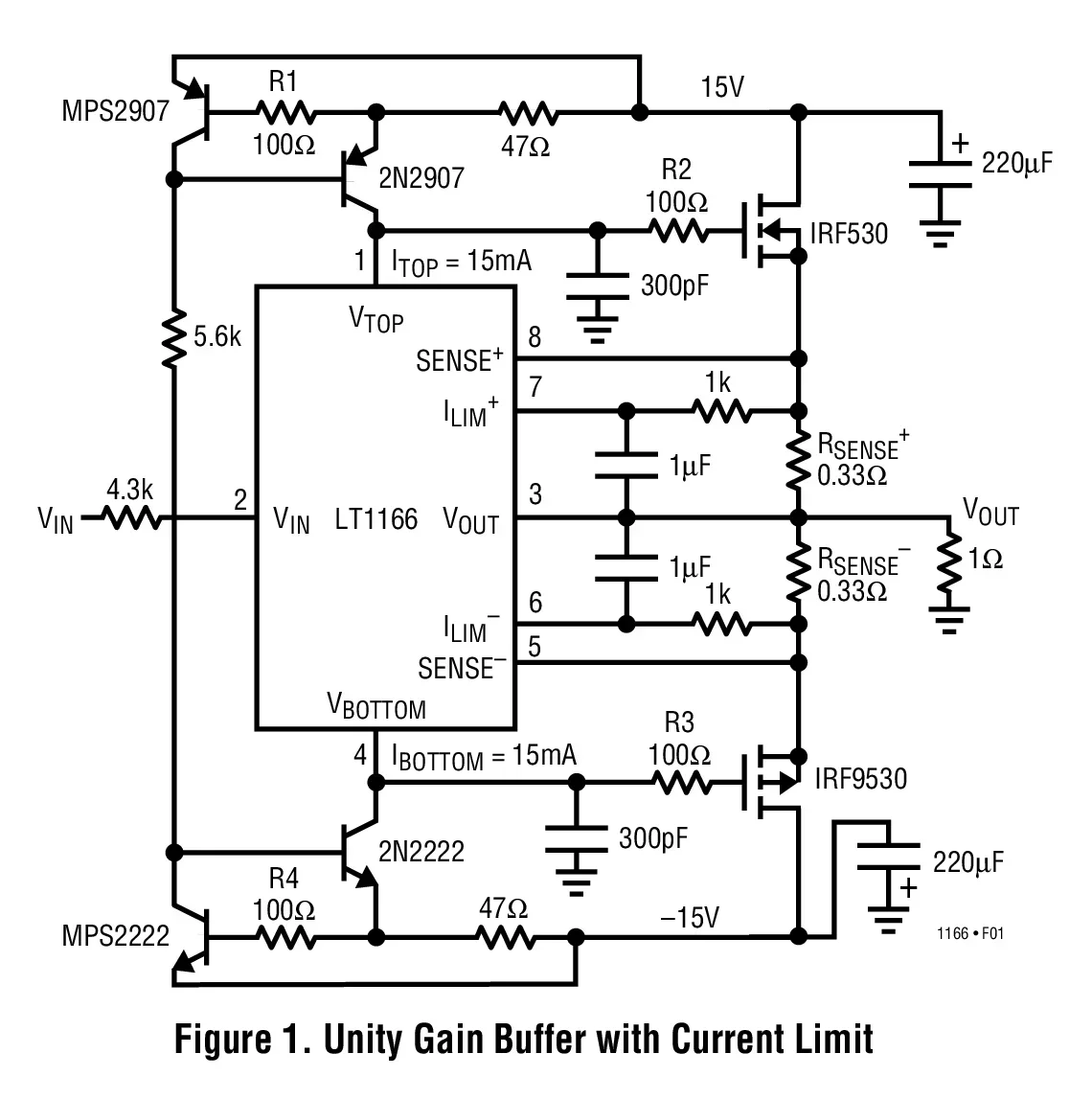 LT1166 LT1166CS8 - Power Output Stage Automatic Bias System