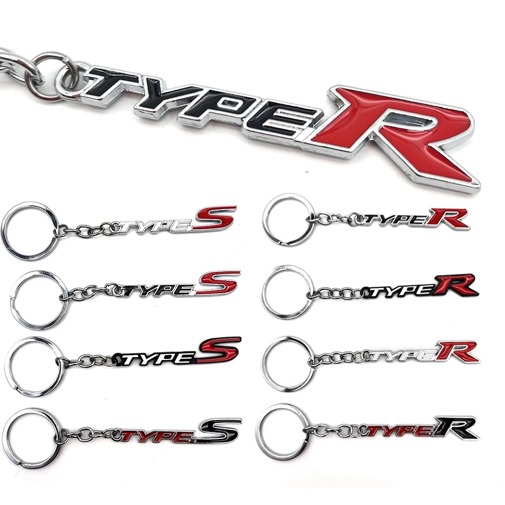 Metal Keychain Type R Type S Logo Keyring for Honda Type R Racing Type S Accord Crv Hrv CITY CRIDER Jazz Greiz Car Styling