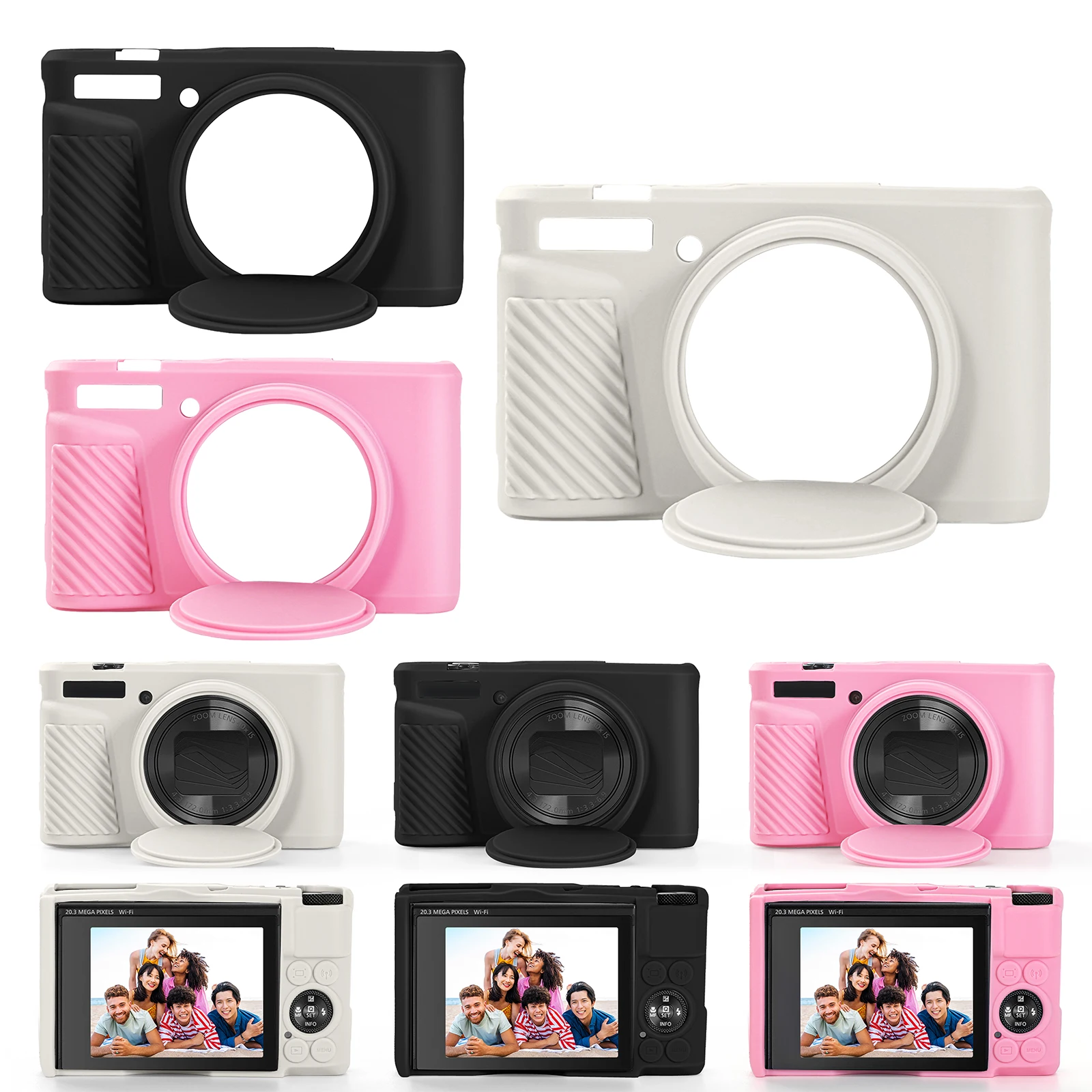 for Canon PowerShot SX740 HS/SX730 HS Soft Silicone Case With Lens Protector Cap Rubber Camera Bag Skin Anti-Scratch Slim Fit
