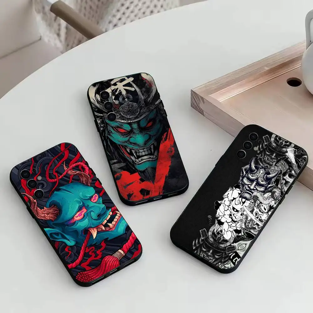 Hannya Mask  Phone Case For Samsung S25,S24,S21,S22,S23,S30,Ultra,S20,Plus,Fe,Lite,Note,10,Black Cover