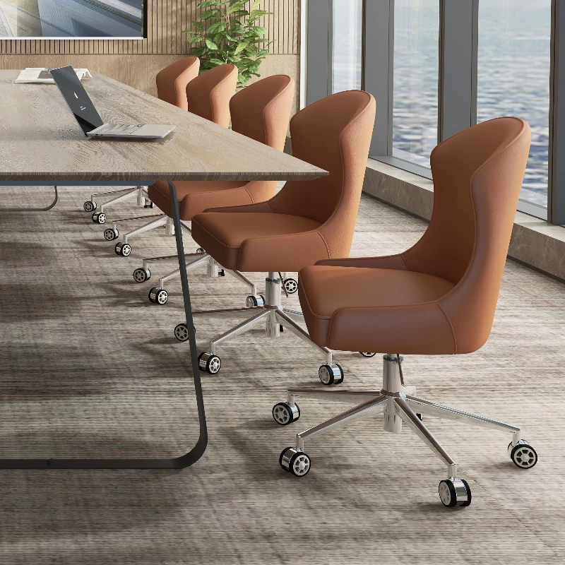 

‌Minimalist Office Chair Adjustable 360° Swivel Conference Seating Leather Ergonomic Computer Chair for Meeting Rooms Furniture