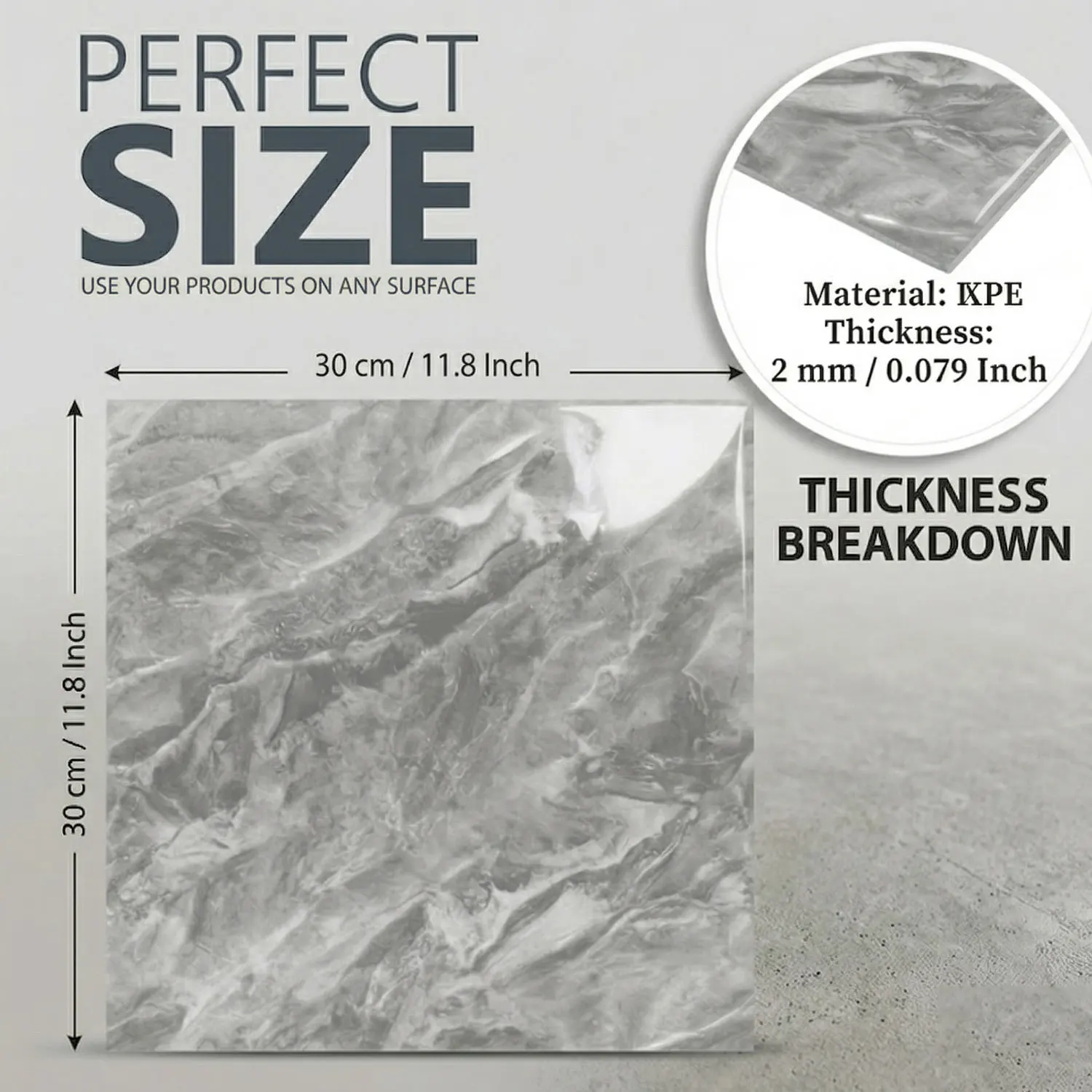 10/20pcs Stick Shower Tiles Waterproof IXPE Wall sticker Marble Wall Tiles Self for Bathroom Kitchen Living Room Peel & Stick