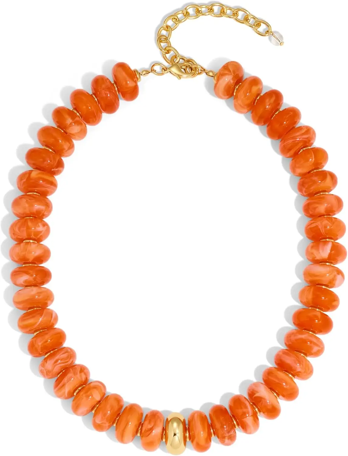 

Colorful Chunky Beaded Choker Necklace for Women Summer Beach Round Resin Statement Jewelry Gift